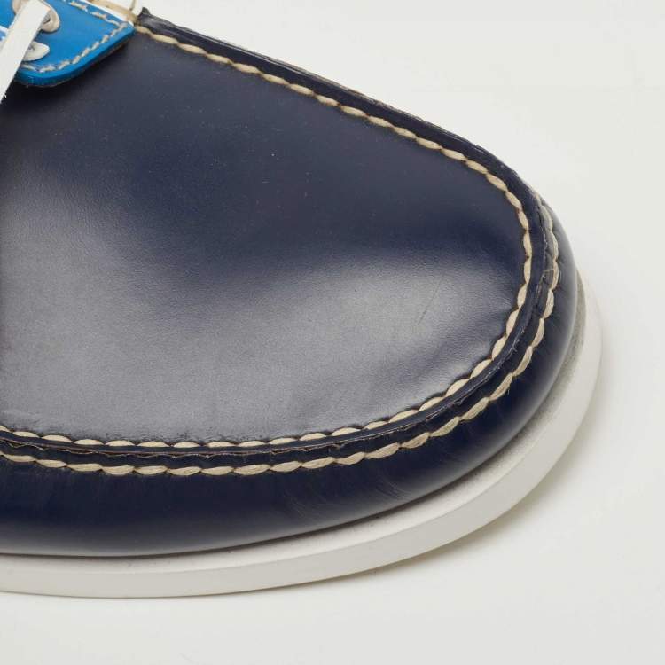 مملوكة مسبقًا Prada Multicolor Leather Boat Loafers Size 44