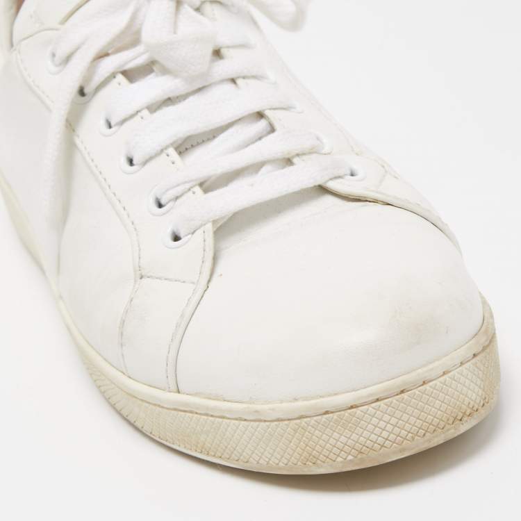 Pre Owned Prada White Leather Low Top Sneakers Size 41