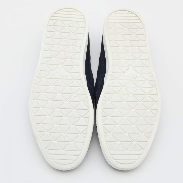 Pre Owned Prada Blue Nylon Sneakers Slip-On Sneakers Size 42