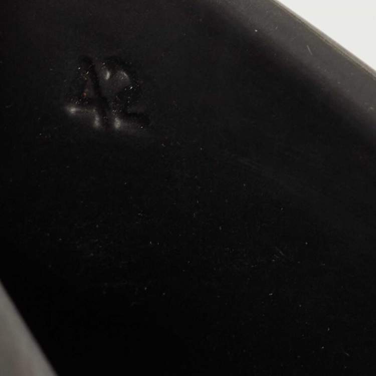 Pre Owned Prada Black Rubber Logo Mules Size 42 