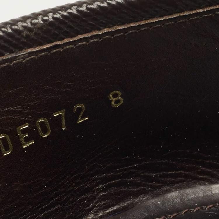 Pre Owned Prada Brown Saffiano Leather Penny Loafers Size 42