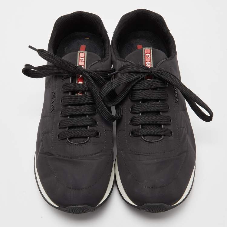 Pre Owned Prada Sport Black Nylon Low-Top Sneakers Size 41.5