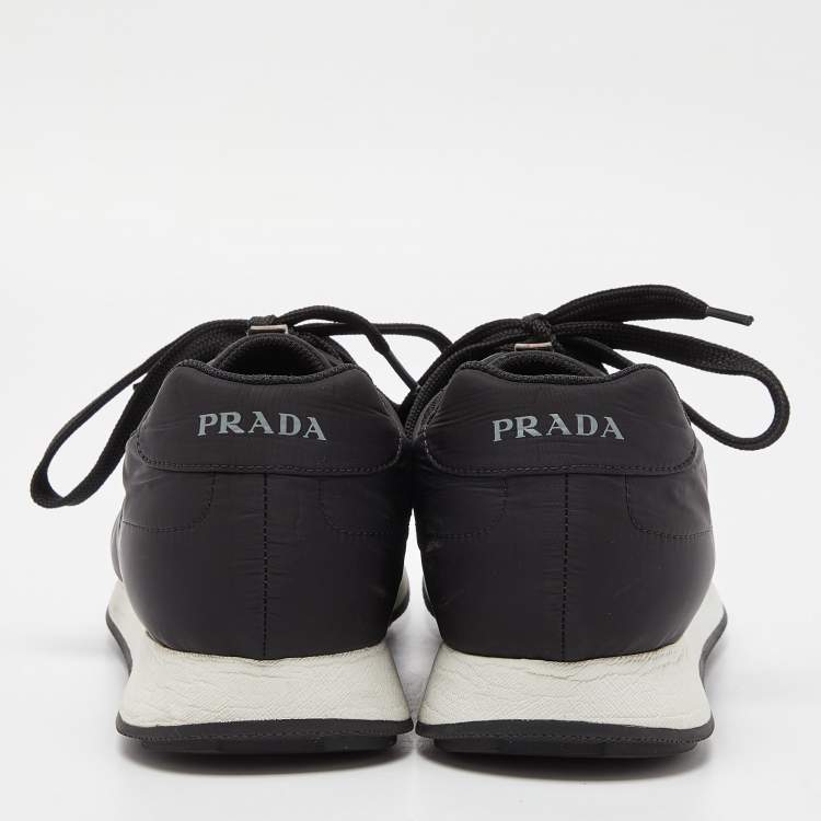 Pre Owned Prada Sport Black Nylon Low-Top Sneakers Size 41.5