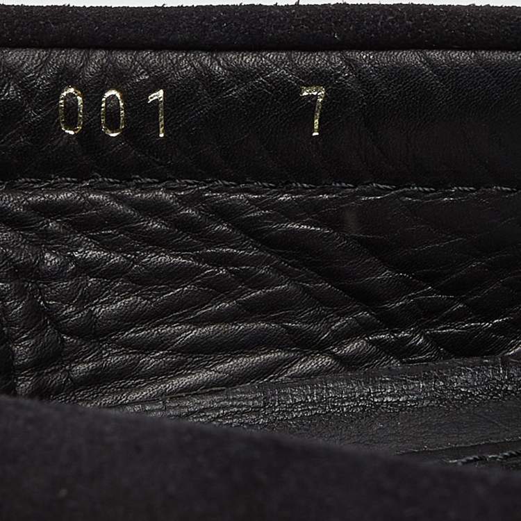 Pre Owned Prada Black Suede Penny Loafers Size 40.5