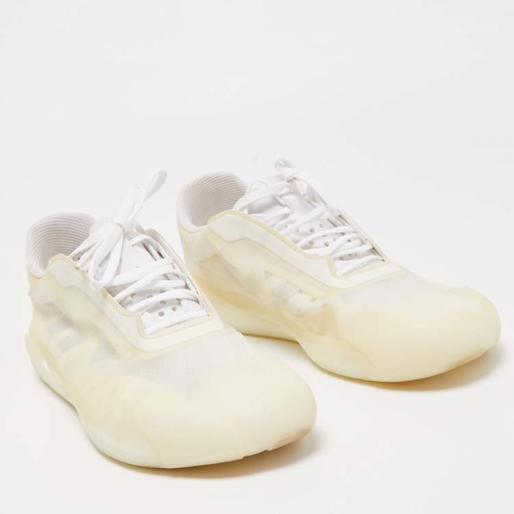 Pre Owned Prada x Adidas White Mesh Luna Rossa Sneakers Size 45 1/3