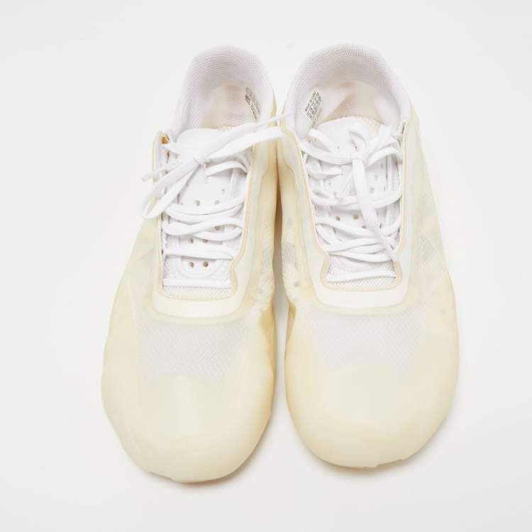 Pre Owned Prada x Adidas White Mesh Luna Rossa Sneakers Size 45 1/3