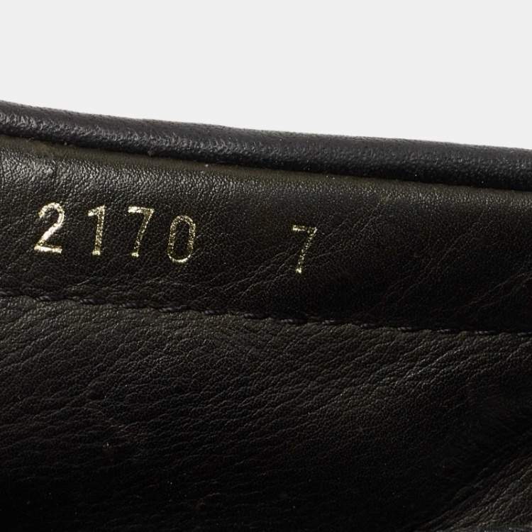Pre Owned Prada Black Leather Slip On Loafers Size 41 