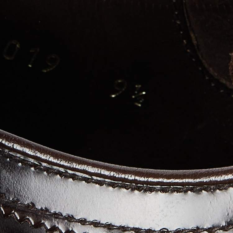 Pre Owned Prada Brown Patent Leather Lace Up Oxfords Size 43.5