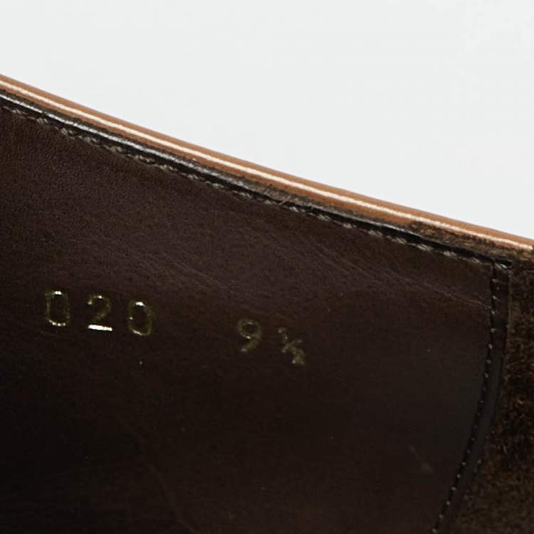 Pre Owned Prada Brown/Beige Brogue Leather Lace Up Derby Size 43.5 