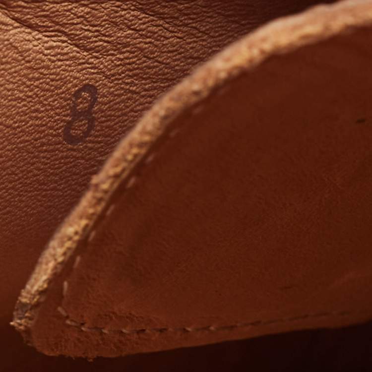Pre Owned Prada Brown Leather Oxford Sneakers Size 42