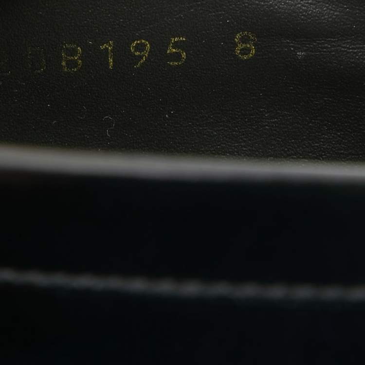 Pre Owned Prada Black Leather Logo Plaque Loafers Size 42