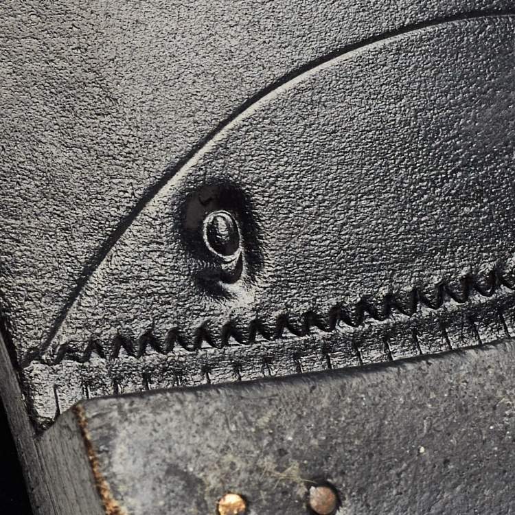 Pre Owned Prada Black Leather Penny Loafers Size 43
