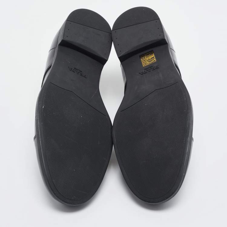 Pre Owned Prada Black Leather Lace Up Derby Size 40