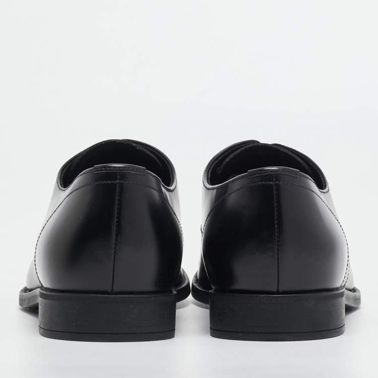Pre Owned Prada Black Leather Lace Up Derby Size 40