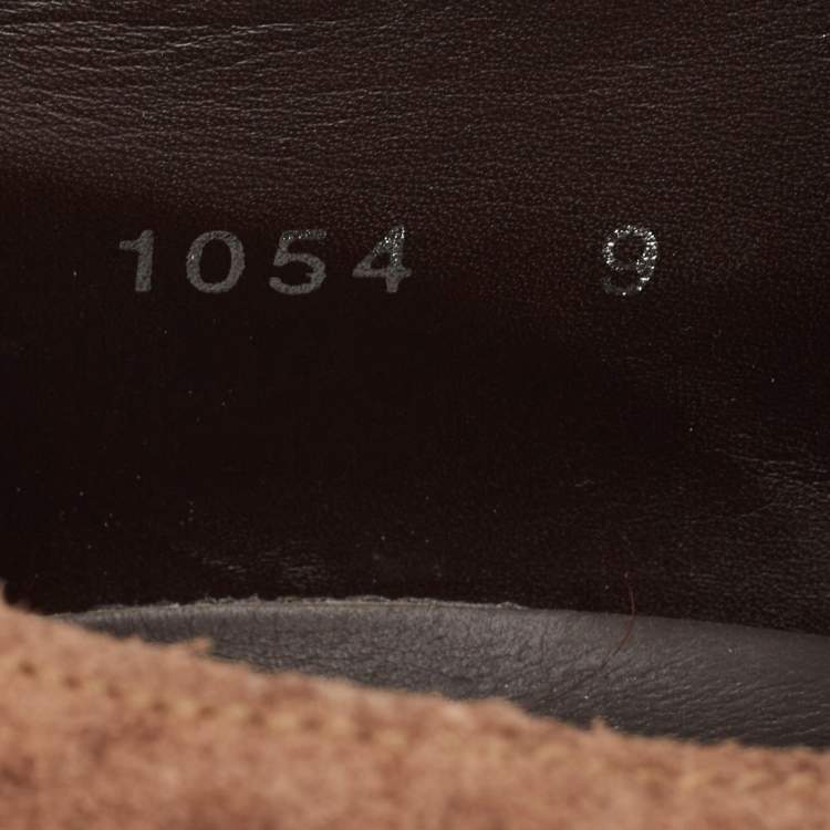 Pre Owned Prada Brown Textured Suede Monk Strap Loafers Size 43