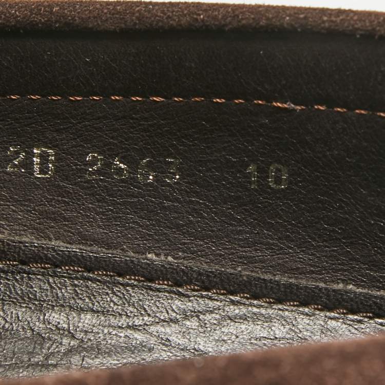 Pre Owned Prada Brown Suede Slip On Loafers Size 44