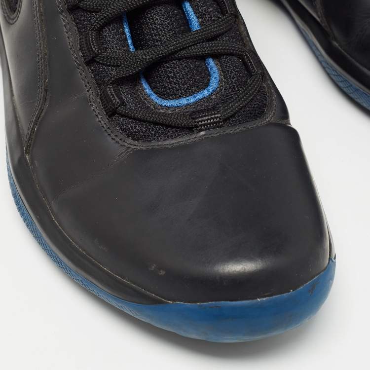 مملوكة مسبقًا Prada Blue/Black Leather and Mesh Punta Ala  Sneakers Size 41