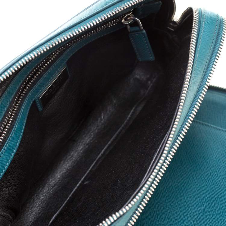 Pre Owned Prada Green Leather Travel Organizer 