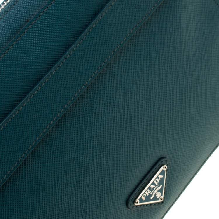 Pre Owned Prada Green Leather Travel Organizer 