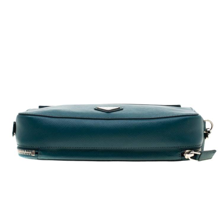 Pre Owned Prada Green Leather Travel Organizer 