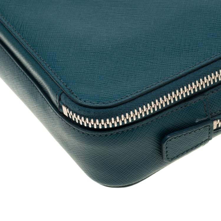 Pre Owned Prada Green Leather Travel Organizer 