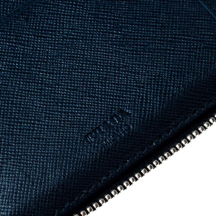 Pre Owned Prada Navy Blue Saffiano Leather Document Holder