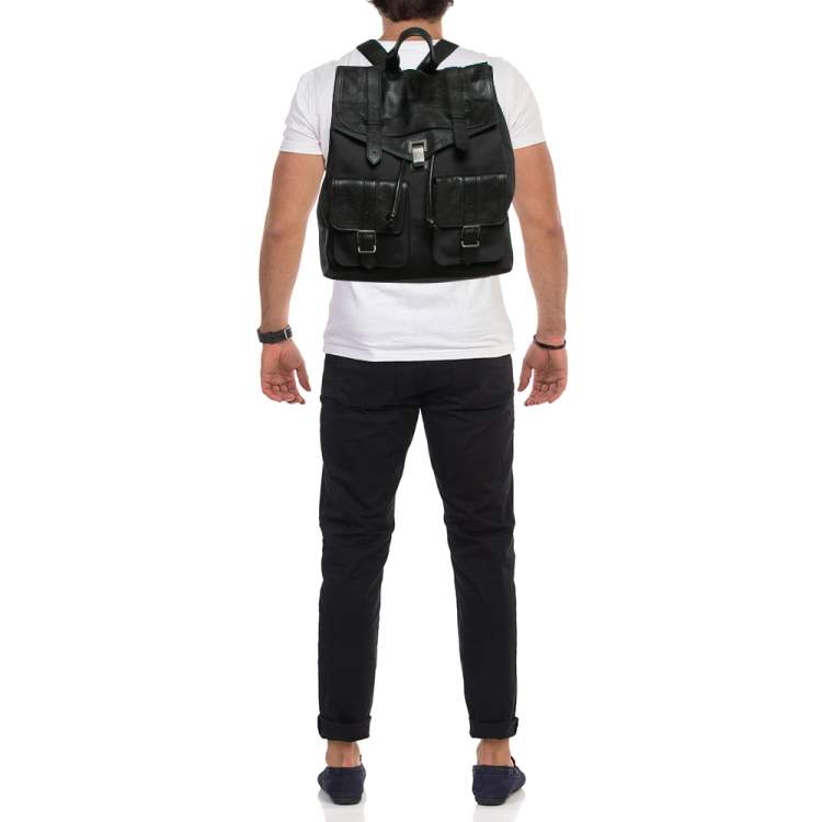 Pre Owned Proenza Schouler Black Leather and Nylon PS1 Backpack