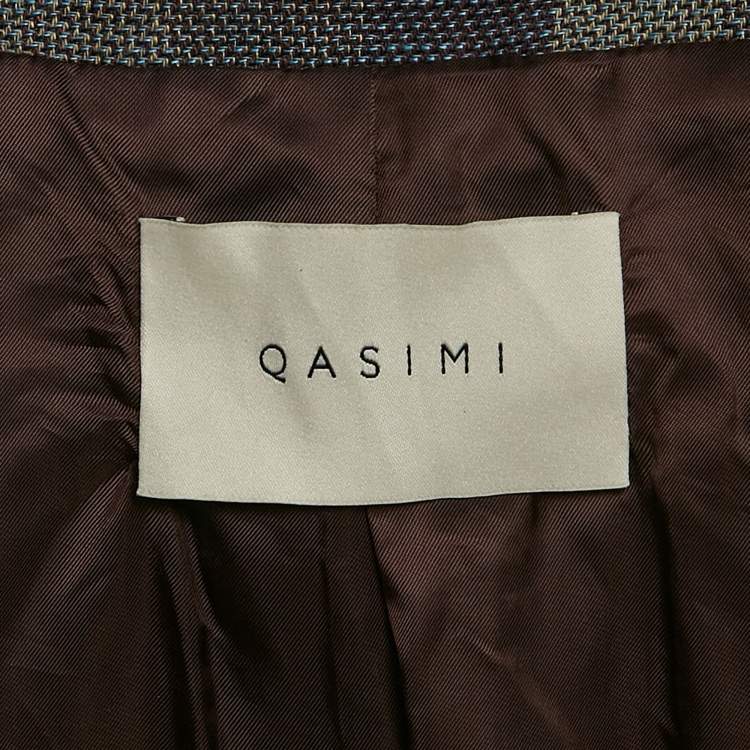 Pre Owned Qasimi Multicolor Plaid Wool Blend Single Breasted Blazer L 