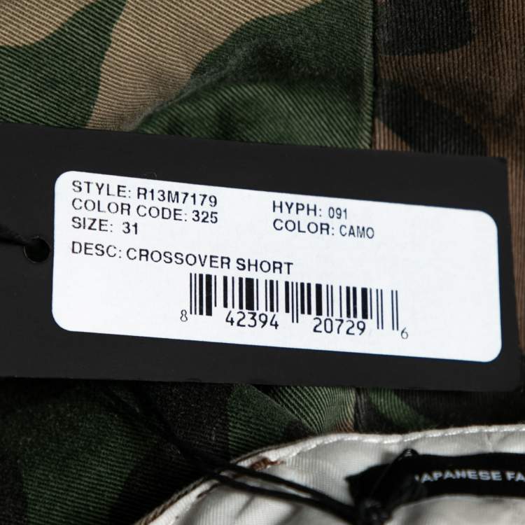 Pre Owned R13 Multicolored Camouflage Print Cotton Crossover Waist Shorts M