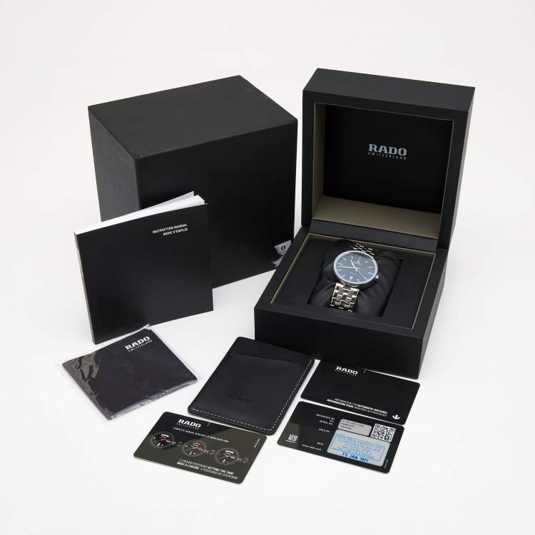 Pre Owned Rado Blue Stainless Steel Florence R48901203 Men's Wristwatch 38 mm