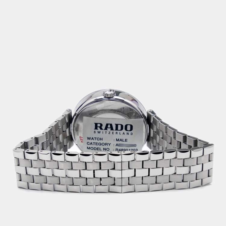 Pre Owned Rado Blue Stainless Steel Florence R48901203 Men's Wristwatch 38 mm