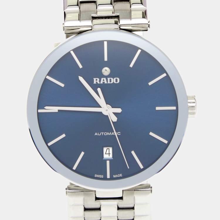 Pre Owned Rado Blue Stainless Steel Florence R48901203 Men's Wristwatch 38 mm