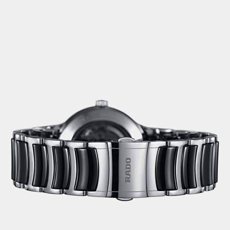 Pre Owned Rado Black Ceramic Stainless Steel Centrix Open Heart R30178152 Women's Wristwatch 38 mm 