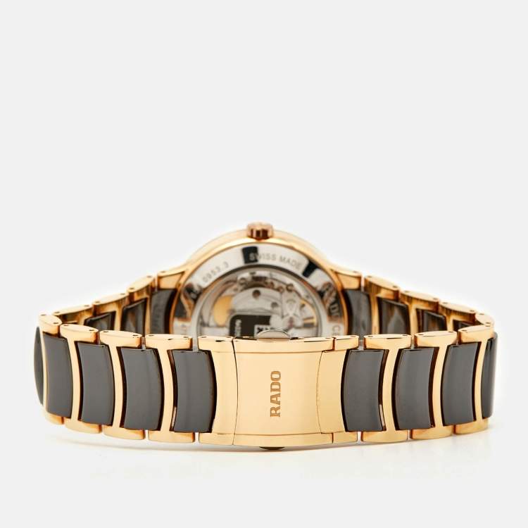 Pre Owned Rado Black Ceramic PVD Coated Stainless Steel Centrix R30953152 Men's Wristwatch 38 mm