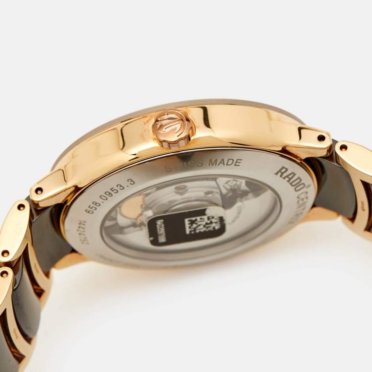 Pre Owned Rado Black Ceramic PVD Coated Stainless Steel Centrix R30953152 Men's Wristwatch 38 mm