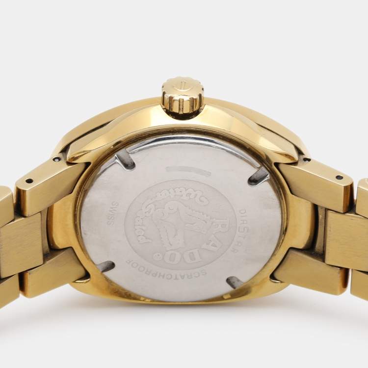 Pre Owned Rado Black Gold Tone Stainless Steel R12951153 Men's Wristwatch 35 mm