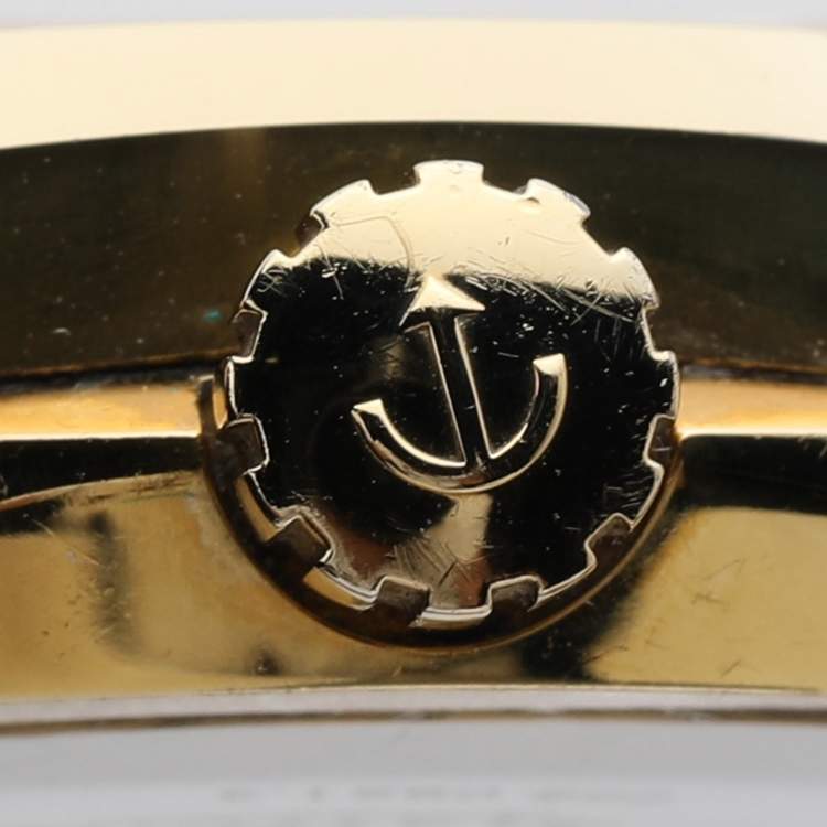 Pre Owned Rado Black Gold Tone Stainless Steel R12951153 Men's Wristwatch 35 mm