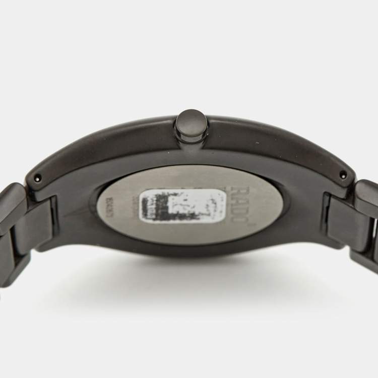 Pre Owned Rado True Thinline R27011902 Brown Mother Of Pearl Dial Diamond High-Tech Ceramic Titanium Men's Wristwatch 39 mm