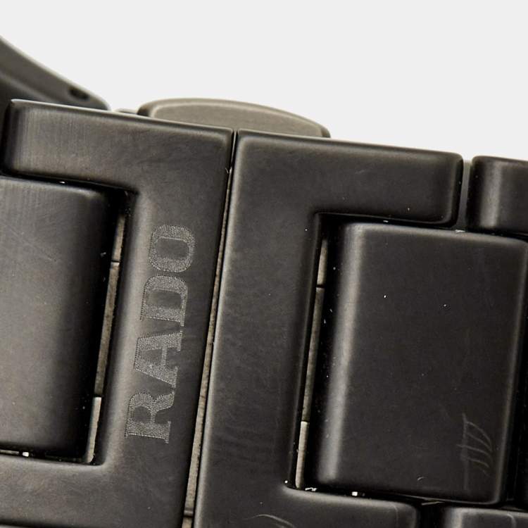 Pre Owned Rado True Thinline R27011902 Brown Mother Of Pearl Dial Diamond High-Tech Ceramic Titanium Men's Wristwatch 39 mm