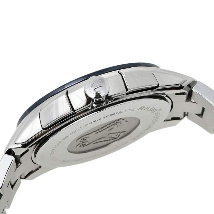 Pre Owned Rado Blue Stainless Steel HyperChrome R32259203 Chrono Men's Wristwatch 44 mm