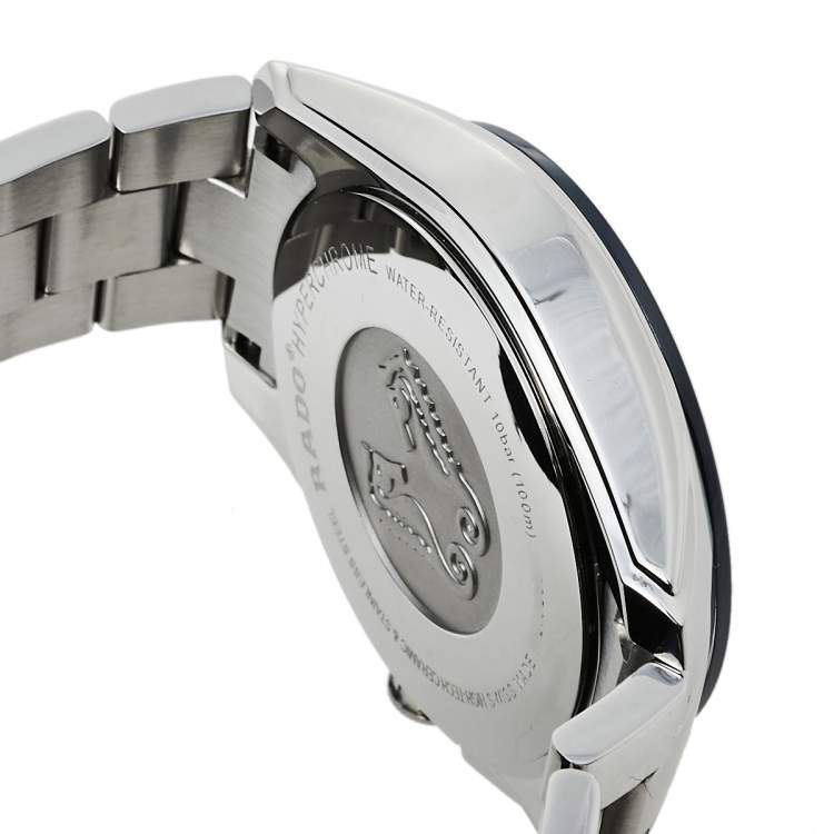 Pre Owned Rado Blue Stainless Steel HyperChrome R32259203 Chrono Men's Wristwatch 44 mm