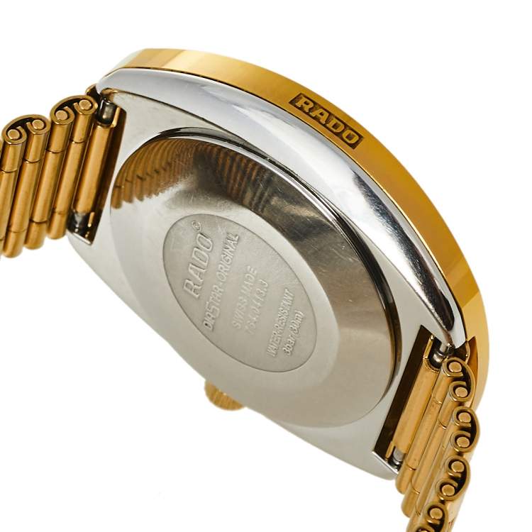 Pre Owned Rado Gold PVD Coated Stainless Steel DiaStar R12413493 Automatic Men's Wristwatch 35 mm