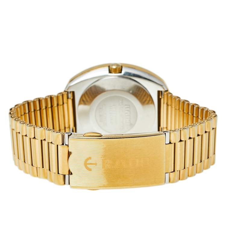 Pre Owned Rado Gold PVD Coated Stainless Steel DiaStar R12413493 Automatic Men's Wristwatch 35 mm