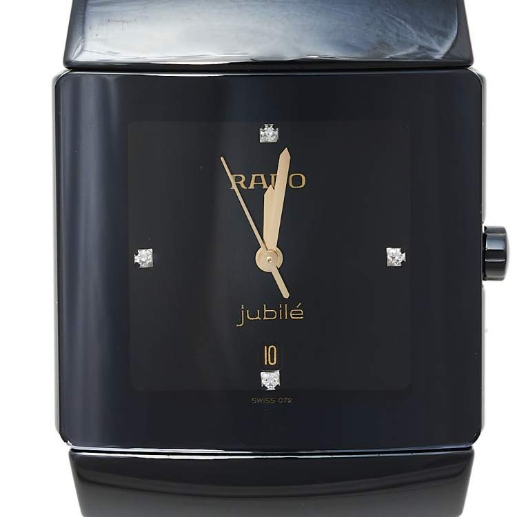 Pre Owned Rado Black Ceramic Jubile 152.0335.3 Men's Wristwatch 30 mm