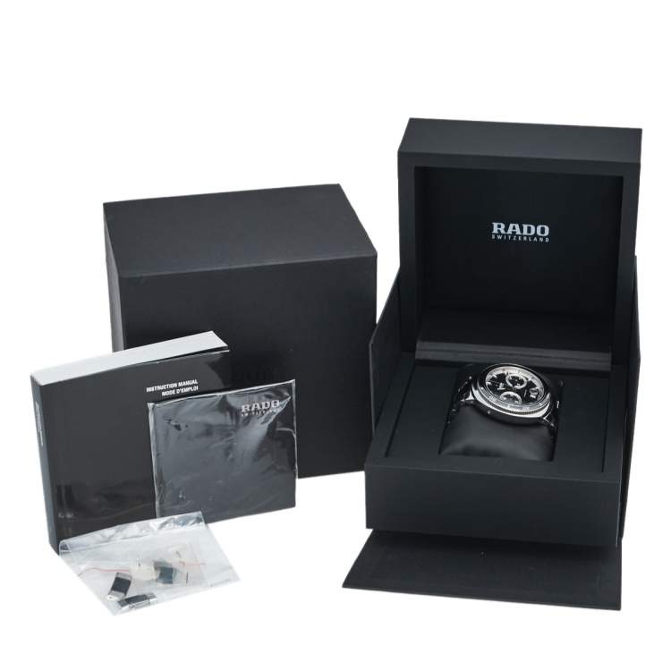Pre Owned Rado Black Stainless Steel Ceramic D-Star R15965152 Men's Wristwatch 44 mm