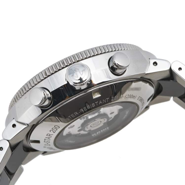 Pre Owned Rado Black Stainless Steel Ceramic D-Star R15965152 Men's Wristwatch 44 mm