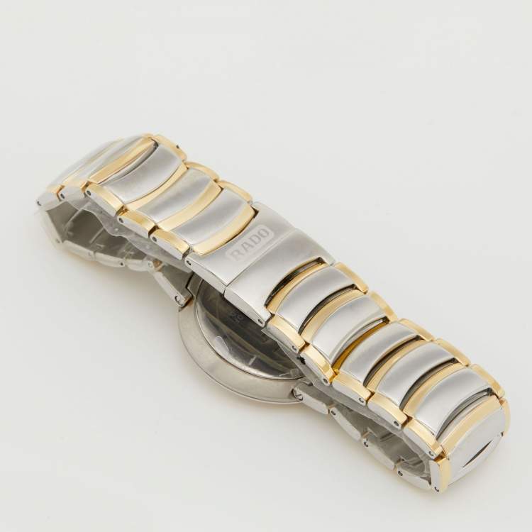 Pre Owned Rado Silver Two Tone Stainless Steel Coupole R22626123 Men's Wristwatch 35 mm 