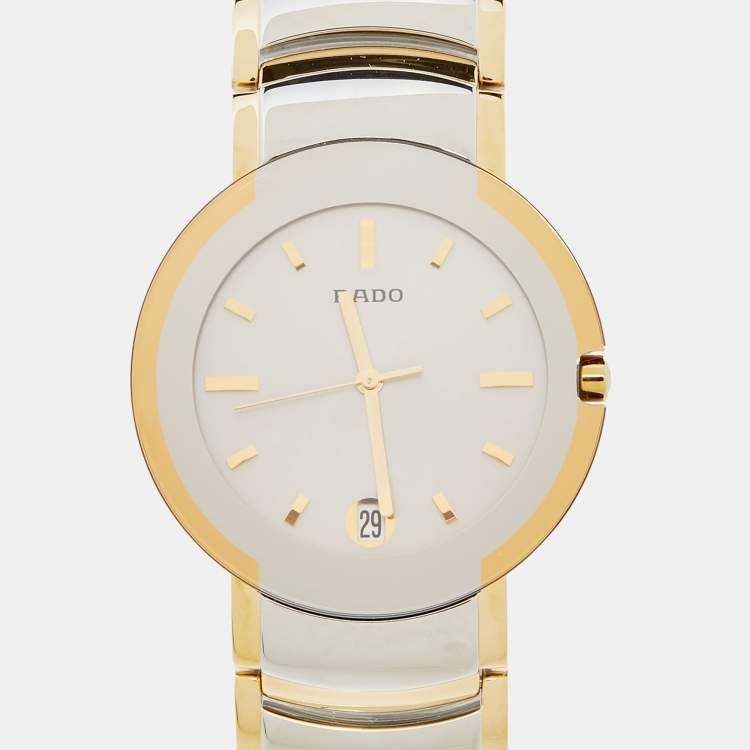 Pre Owned Rado Silver Two Tone Stainless Steel Coupole R22626123 Men's Wristwatch 35 mm 