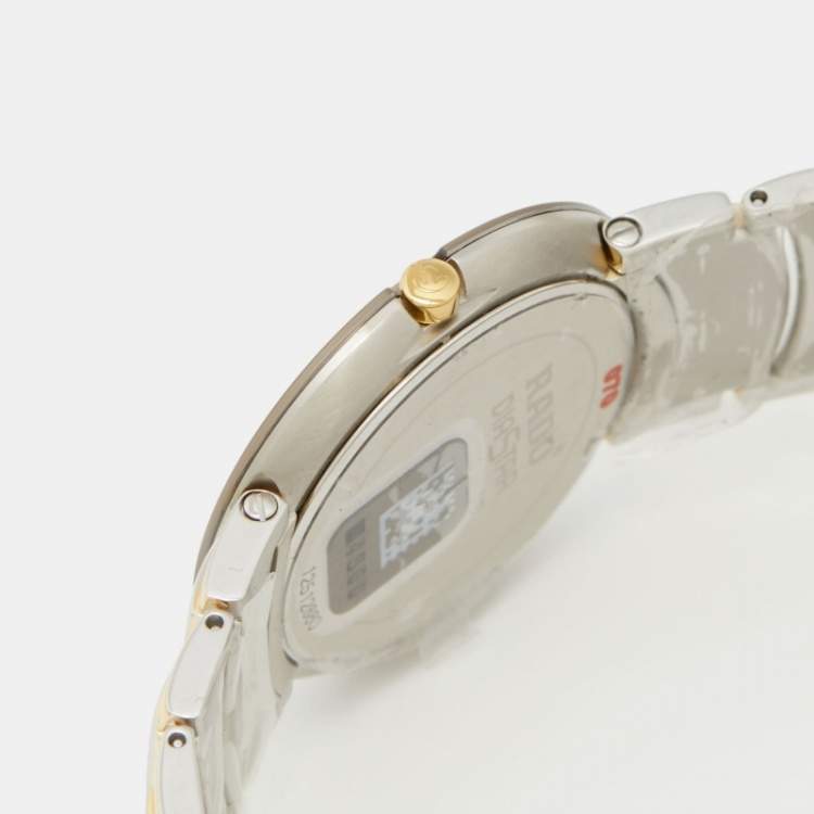 Pre Owned Rado Silver Two Tone Stainless Steel Coupole R22626123 Men's Wristwatch 35 mm 