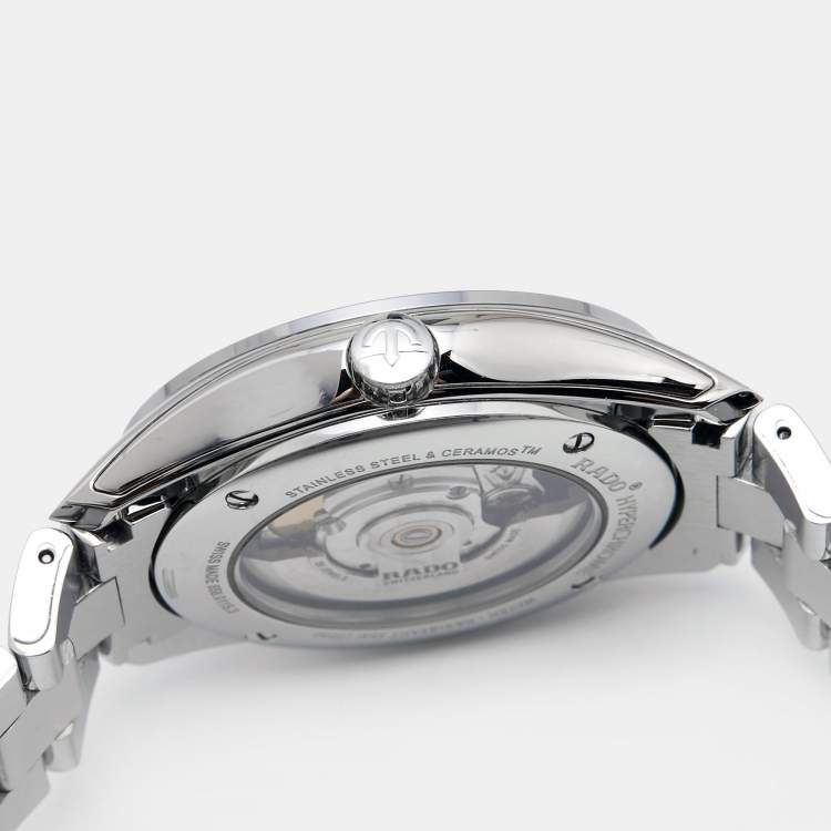 Pre Owned Rado Silver Ceramos Stainless Steel Hyperchrome R32115103 Men's Wristwatch 40 mm